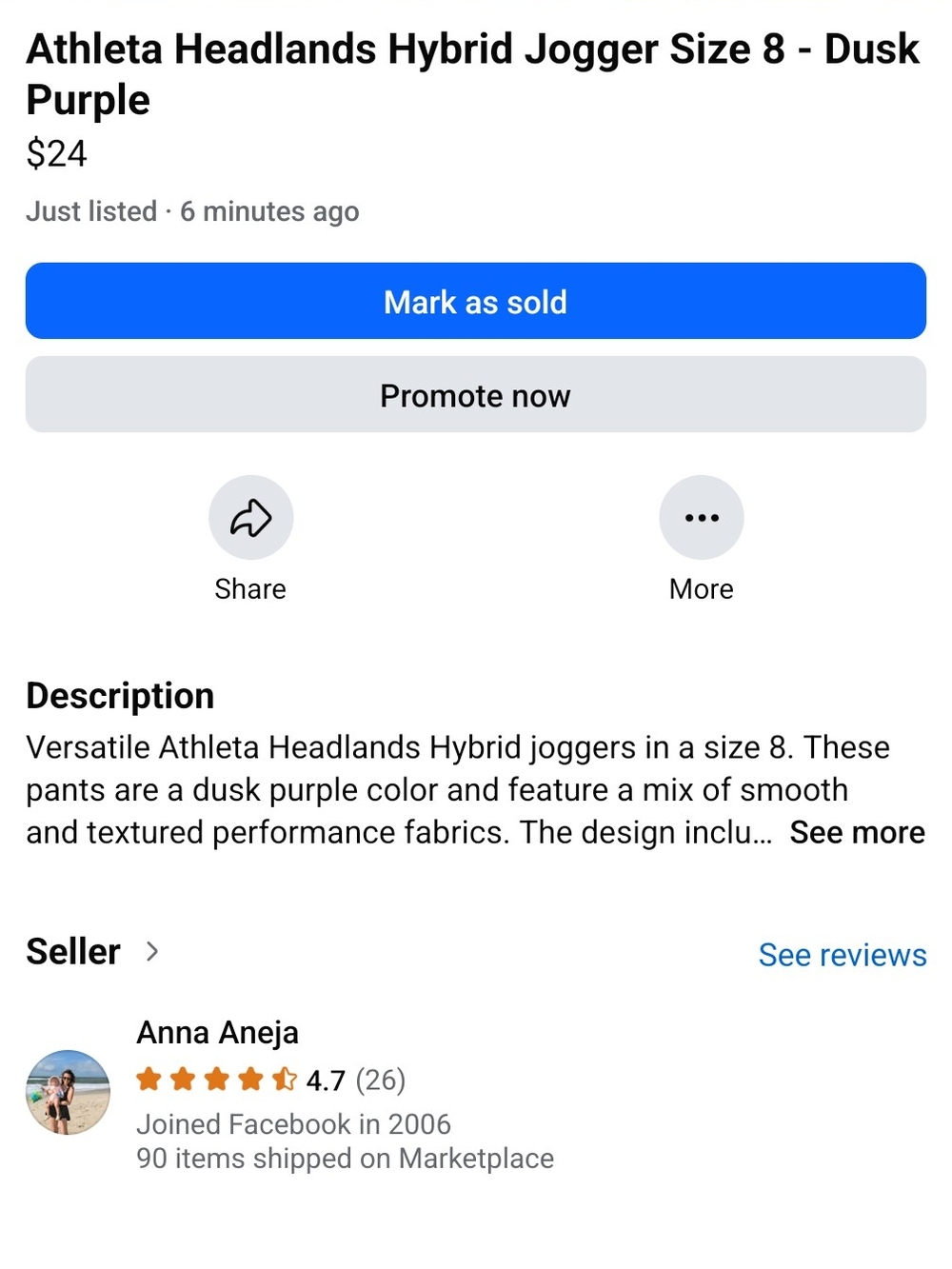 Athleta Headlands Hybrid Jogger - Dusk Purple